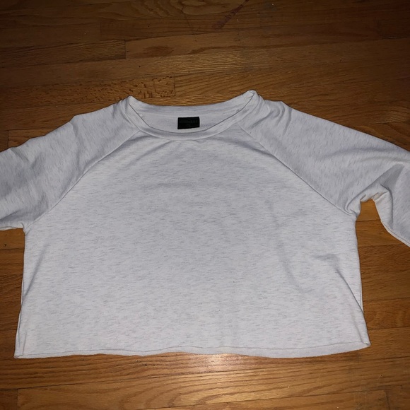 Cropped white/Black long sleeve shirt - Picture 1 of 3